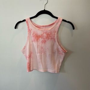 J. Inc. ribbed tie dye cropped tank top